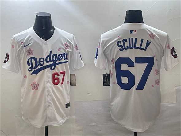 Men%27s Los Angeles Dodgers #67 Vin Scully White 2025 Tokyo Series Limited Stitched Jersey->los angeles dodgers->MLB Jersey